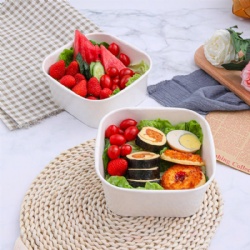 Wholesale Disposable Food-grade Lunch Boxes Customizable Square Paper Bowls Fitness Takeout Fast Food Packaging