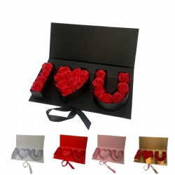 Hot Sale Rectangular I love You Flower Box Valentine's Day Letter Embossed Gift Paper Box