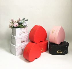 3-Pack Reusable Heart Box Set for Flower Arrangement Strawberries Chocolate for Mother's Day Heart Flower Gift Packaging Box