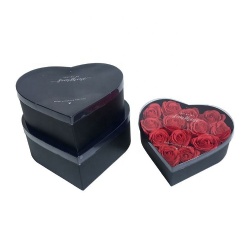 Wholesale Heart Gift Box for Flower Packaging Mother's Day Flower Arrangement Box with Transparent Lid Heart Shape Flower Box