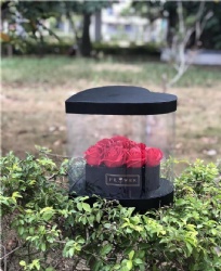 Wholesale Gift Paper Packaging Boxes for Flowers PVC Transparent Cake Flower Arrangement Box Mother's Day Heart Shape Flower Box