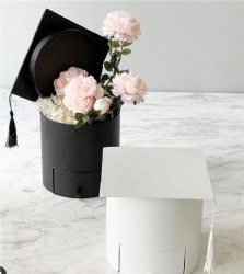 Wholesale Hat Flower Box for Bouquets Flower Gift Paper Packaging Boxes for Arrangement Graduation Flower Box