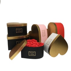 Ready to Ship 3-Pack Reusable Heart Paper Boxes Empty Gift Packaging for Flower Arrangement for Mother's Day Heart Flower Box